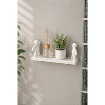 Kendinden Yapışkanlı Duvar Rafı -rambo Raf -çok Amaçlı Banyo Mutfak Salon Dekoratif Raf 14cm X 34 Cm Beyaz - 908295770 Beyaz