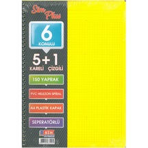Sımplus A4 5+1 150 Yp Plastik Kapak Ayraçlı Defter Sarı