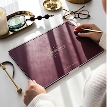 Süresiz Haftalık Spiralli Masaüstü Planlayıcı 24x34 Cm - Desk Planner Bordo Çok Renkli