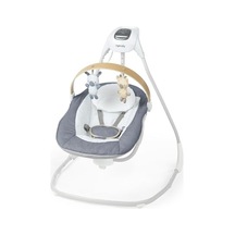 Ingenuity Simplecomfort Kompakt Yatıştırıcı Salıncak, Döner Çubuk, Dönen Koltuk, 6 Hız Seçeneği, 0 Aylık İle 9 Aylık Arasındaki Bebekler İçin, 9 Kg A Kadar, Chambray Açık Bej