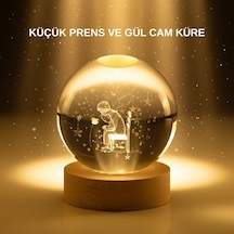 Küçük Prens Cam Küre Usb Işıklı Ahşap Standlı Büyük Boy Mh-hs4902-4808