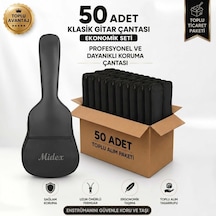 Midex Gk-50a-50x Akustik Gitar Çantası 50'li Paket Kaliteli Siyah Kılıf 50 Adet