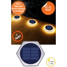 Technojet 1adet Güneş Enerjili 20ledli Premium Kalite Solar Dekoratif Zemin Bahçe Peyzaj Aydınlatma Sarı