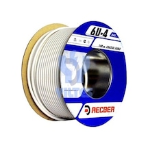 Reçber Tv Kablosu Rg6-u4 Beyaz Anten Kablosu 1 Metre