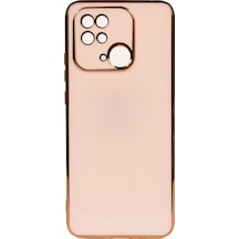 Xiaomi Uyumlu Redmi 10c Kılıf Zore Kenarı Gold Renk Silikon Bark Kapak