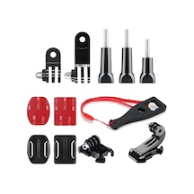 Gplus Bs13kyvjhs 13 Parça Oval Eğimli Yüzey Ve Flat Düz Zemin Hızlı Tak J-hook 3 Yollu Aksiyon Kamera Uyumlu 3m Yapışkan Motor Kask Bağlantı Seti Siyah