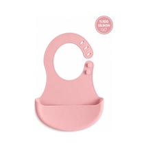 Bpa İçermeyen%100 Silikon Bebek Mama Önlüğü Kaydırmaz Cepli Bebek Önlüğü Pembe Çok Renkli