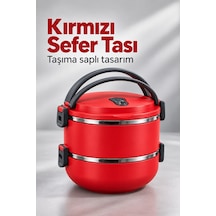 Sızdırmaz Kapaklı İki Katlı Sefer Tası Beslenme Kabı Çelik