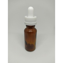20Ml Cam Amber Şişe Beyaz Çocuk Kilit İnce Cam Damlalık(10 Adet)