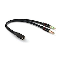 3.5Mm Kulaklık Çevirici Mikrofon Kulaklık Ayırıcı Aparat Siyah
