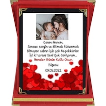 Anneler Günü Hediyesi Kalp Detaylı Fotoğraflı Plaket
