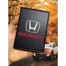 Honda Ruhsat Kabı Logolu Oto Ruhsat Kılıfı Vinleks Deri