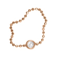 Kuyumcudukkani Taşlı Top Zincir Yüzük-10395-g-w Gold
