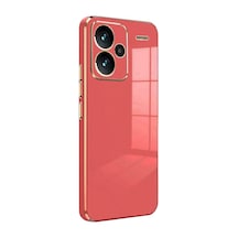 Redmi Note 13 Pro Plus Kılıf Volet Silikon - Kırmızı Düz Renkli