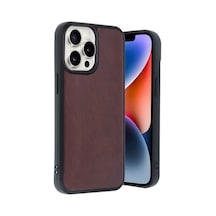 Apple, Uyumlu iPhone 14 Pro Max Kılıf Aras Deri Kapak - Bordo