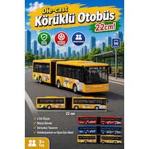 Metal Gövdeli Körüklü Otobüs 1:50 Ölçek Diecast Oyuncak Araç 22 Cm Çok Renkli