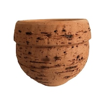 Antik Görünümlü Eskitme Toprak Saksı 12 Cm X 12 Cm