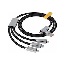 Siyah Yurkem 120w Çinko Alaşımı 2'si 3 Arada Silikon Tel Ultra Hızlı Şarj Kablosu Ve İletim Tipi-c Usb'den Yıldırım Kablo 56628869