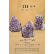 Sertifikalı Ametist Taşı Kütlesi 200-250 Gr Doğal Ham Kristal Şifa Taşı Stresi Azalt Huzur Ver
