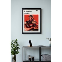Carlos Sainz Ahşap Çerçeveli Poster Tablo Smooth Operator F1 Tasarım