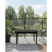 Özcan Metal 90 Cm Metal Ayaklı Puf Bench Antre Salon Mutfak Yatak Odası Balkon Puf Siyah