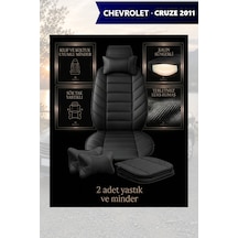Chevrolet Cruze 2011 Uyumlu Siyah Renk Lüks Premium 2 Adet Minder Ve Yastık
