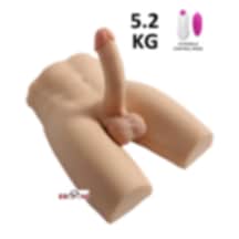 Erofoni Büyük Boy 5.2 KG Süper Realistik 17 CM Yapay Dildo Penisli Anüslü Titreşimli Erkek Mastürbatör