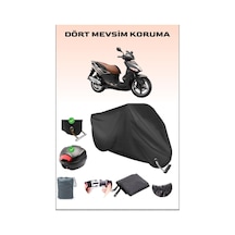 Siyah Kymco Agility City 125 Için Arka Çanta Ve Kilit Uyumlu Motosiklet Branda, Güvenli