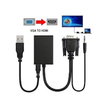 Vga To Hdmi Kablo Dönüştürücü Görüntü Ve Ses Çevirici 4310P Adapt