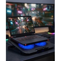 Mey İthalat Laptop Soğutucu Stand Çift Fanlı 17 İnç Uyumlu Ayarlanabilir Notebook Altlığı