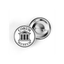 5 Adet İğneli Çanta Rozeti - Müze - Çorum - 44 MM Çok Renkli
