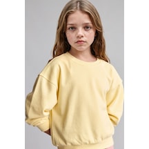 Defacto Relax Fıt Basic Sweatshırt Kız Çocuk E6842a826auyl487 Sarı-yl487