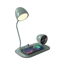 S-link Sl-cw21 Yeşil Telefon Uyumlu Fast Şarj 15w Ayarlanabilir Led Işıklı Masa Lambası Yeşil