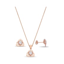 Zirkon Taşlı 925 Ayar Gümüş Rose Set - 67018401 Rose Gold Zirkon Taşlı 925 Ayar Gümüş Rose Set - 67018401 Rose Gold