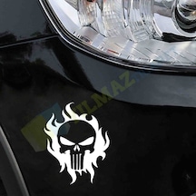 Alev Kuru Kafa Oto Motosiklet Sticker Tampon Yapıştırma 1 Adet