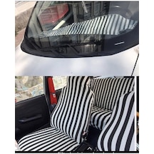 Toyota Uyumlu Echo Oto Koltuk Kılıfı Zebra Çizgili Ve Torpido Havlusu Siyah