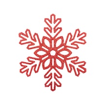 Yılbaşı Dekor Süs Kar Motifi Kırmızı 27 Cm