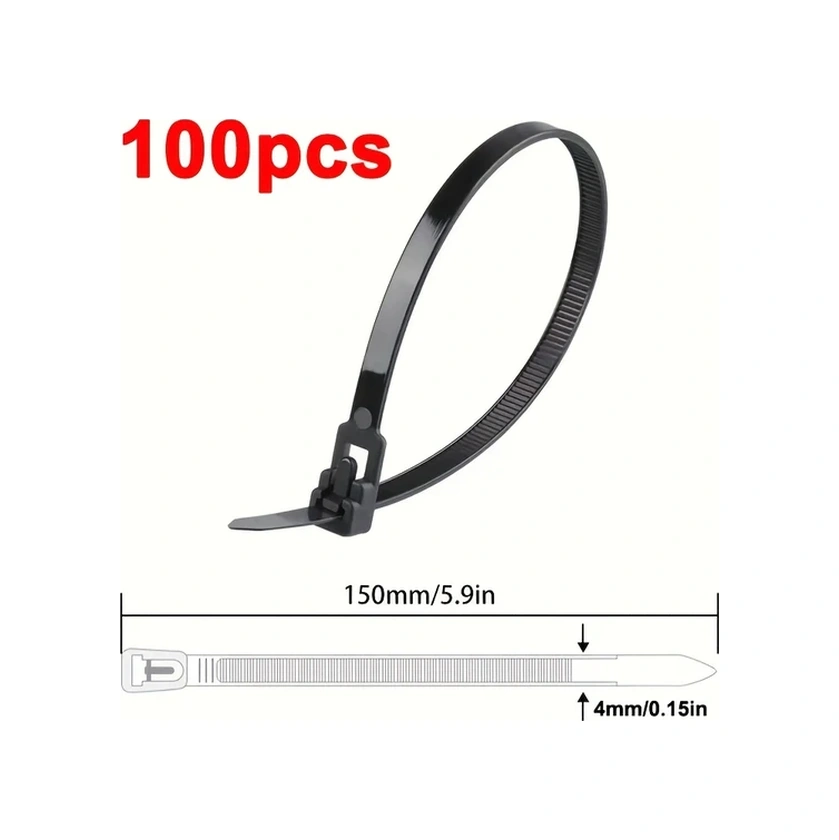 Chenkestoreone 100 Adet Sökülebilir Bağlantı Zip Kablosu Siyah Ev Ofis Bahçe Endüstri Diğer