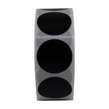 Pp Opak Daire Çap Etiketi Rulo Etiket, 30mm X 30mm Çap 1000 Adet, Yuvarlak Siyah Zemin Baskılı Kontrol Etiketi 1
