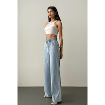 Lacarino 7970 Palazzo Kadın Jean Pantolon Lıght Blue