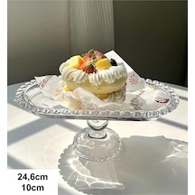 Lüks Cam Ayaklı Servis Sunumluk Oval