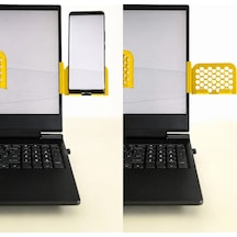 3d Baskı Monitor Telefon Tutucu - Petek Desenli Laptop Kenar Telefon Tutucu-sarı Diğer