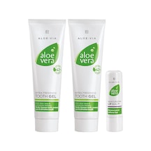 LR Aloe Via Aloe Vera Extra Freshness Diş Macunu 100 ML x 2 + Aloe Vera Dudak Koruyucu Krem