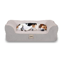 Tr Jungolica Sezar Kedi Ve Köpek Yatağı Gri 75x95 Cm, Ortopedik Visco,%100 Su Geçirmez Alez, Çıkarılabilir Yıkan
