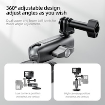 Telesın Manyetik Aksiyon Kamera Tutucu 360 Döner Çift Bilyalı Başlık Metal Montaj Aparatı Güçlü Mıknatıslı Araç Dışı Çekim Vlog Video Kayıt Sabitleyici 1/4 Adaptörlü, Cmm-001