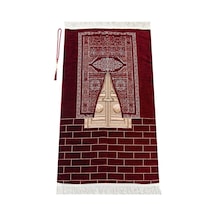 Kabe Kapısı Modeli Desenli Şönil Seccade Bordo