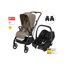Maxi-Cosi Leona2-Cabriofix I-Size Tek Elle Katlanabilen Ultra Kompakt Çift Yönlü Seyahat Sistem Bebek Arabası Truffle-Black