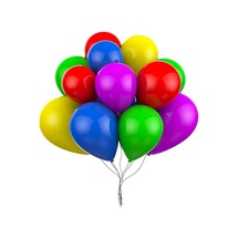 Barn Members Metalik 5'li Balon Seti Sarı- Kırmızı- Mavi- Mor- Yeşil 35 Adet Kırmızı