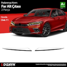 S-dizayn Honda Civic Krom Far Alt Çıtası 2 Prç. 2021 Üzeri A+ Kalite