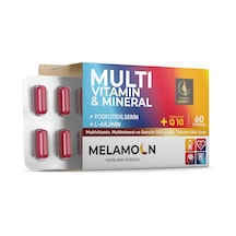 Melamoon Multivitamin, Mineral Ve Qenzim Q10 İçeren Kapsül Takviye Edici Gıda 60 Kapsül